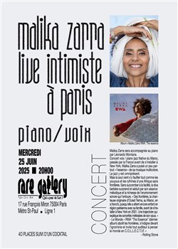 Affiche de Malika Zarra, live intimiste piano voix