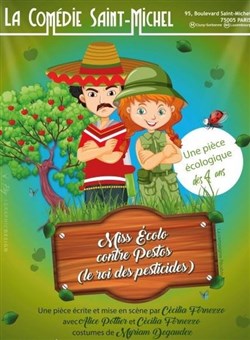 Affiche de Miss Écolo contre Pestos (le Roi des pesticides)