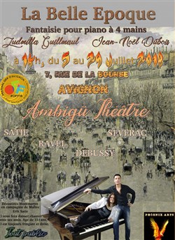 Affiche de Montmartre, La Belle Epoque Satie, à 4 mains, musique sous-titrée