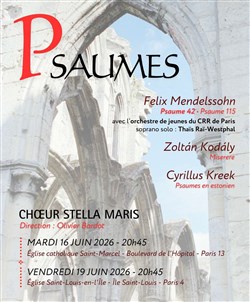 Affiche de Choeur Stella Maris : Concert Psaumes Mendelssohn / Kreek