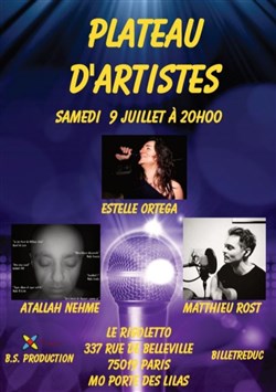 Affiche de Plateau d'artistes : Atallah Nehme, Estelle Ortega, Matthieu Rost