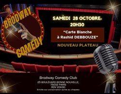 Affiche de Rashid Debbouze à carte Blanche au Brodway Comedy Club