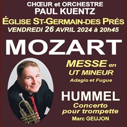 Affiche de Choeur et Orchestre Paul Kuentz : Mozart Messe en UT, Hummel concerto pour trompette