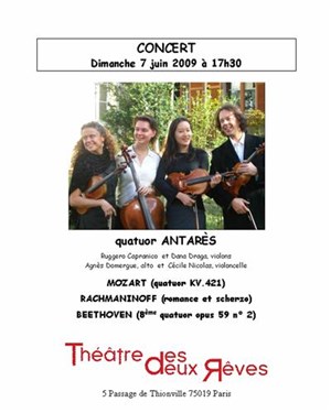 Affiche de Quatuor Antarès | Scène Jean-Roger Caussimon