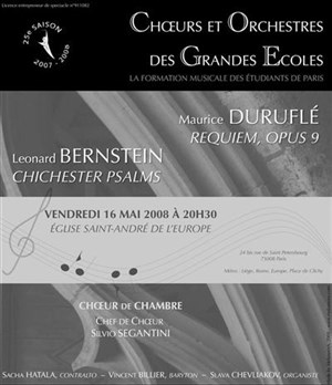 Affiche de Choeurs et Orchestres des Grandes Ecoles eglise notre dame de lorette