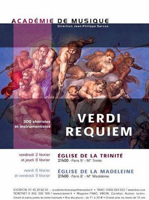 Affiche de Requiem de Verdi à l'Eglise de la Madeleine