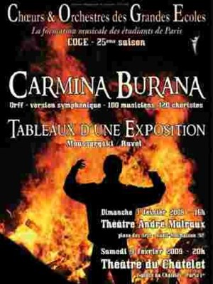 Affiche de Concert Coge Choeurs Orchestres Grandes Ecoles Carmina Burana - Moussorgski | Theatre Musical de Paris Chatelet