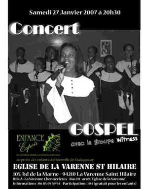 Affiche de Concert de gospel avec le groupe Witness