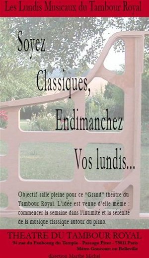 Affiche de Récital Piano Jonathan Bénichou
