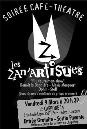 Affiche de les zan'artistes au Carbone 14