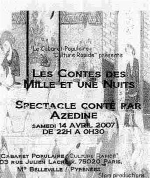 Affiche de Les Contes des Mille et une nuit | Cabaret Populaire