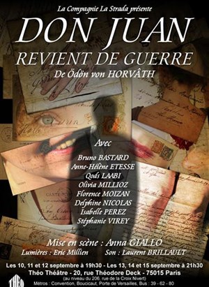 Affiche de don juan revient de guerre | Théo Théâtre