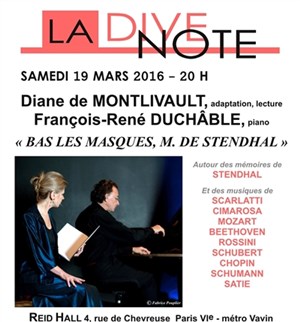 Affiche de Diane de Montlivault et François-René Duchâble | Concert littéraire "Bas les masques"
