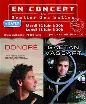 Affiche de Donoré et gaëtan vassart en co-plateau au sentier des halles
