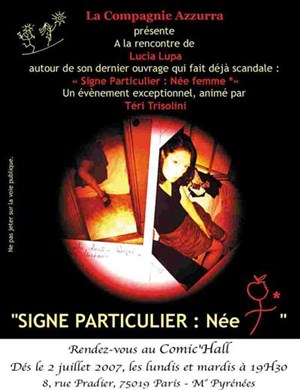 Affiche de Téri Trisolini dans Signe particulier : née femme ou la rencontre de lucia lupa