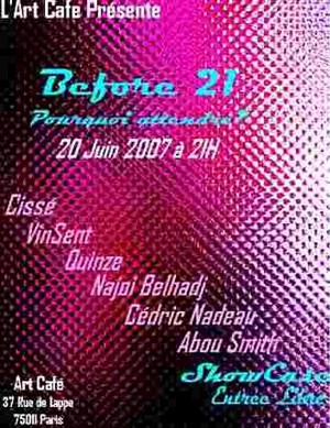 Affiche de Soirée Before 21 - ShowCase