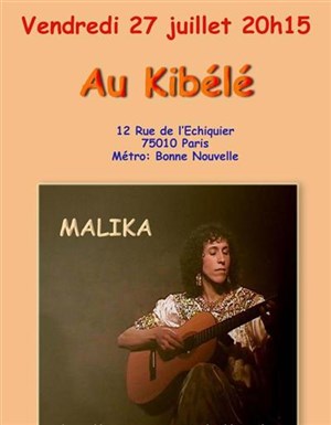 Affiche de Malika en concert