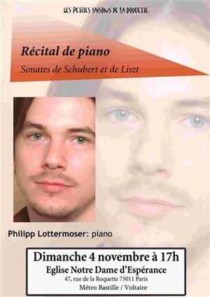 Affiche de Récital de piano Philipp Lotermoser | Eglise Notre Dame d'Esperance