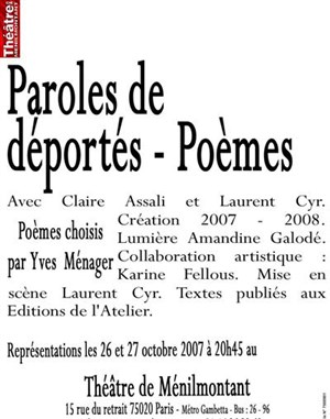 Affiche de Paroles de déportés-poèmes