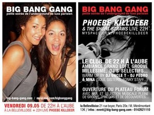 Affiche de Big Bang Gang Party + concert Phoebe Killdeer