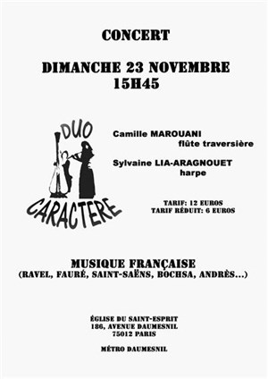 Affiche de Concert en trio : Flûte, Alto et Harpe