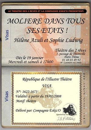 Affiche de Molière dans tous ses états | Théâtre des deux rêves