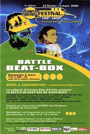 Affiche de Battle beat box de saint denis