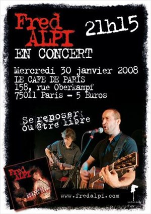 Affiche de Concert Fred Alpi