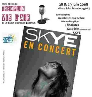 Affiche de Tremplin de la chanson francophone avec Skye en Concert
