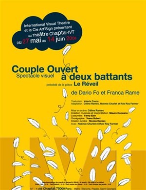 Affiche de Couple Ouvert à Deux Battants, précédé de la pièce Le Réveil | IVT