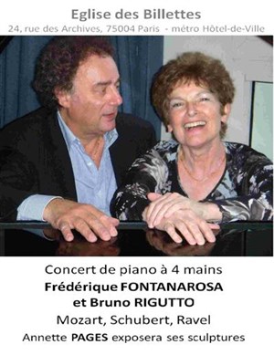 Affiche de concert de piano a 4 mains