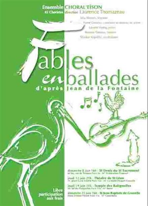 Affiche de Fables en Ballades, d'après Jean de la Fontaine | Temple des Batignolles