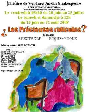 Affiche de Les Précieuses Ridicules | Théâtre de la Verdure