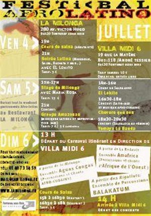 Affiche de Festi'bal afro-latino- Cours et soirée salsa