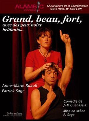 Affiche de grand, beau, fort, avec des yeux noirs brûlants...