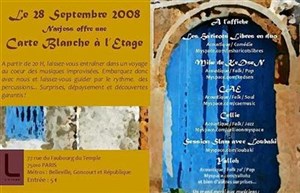 Affiche de Soirée Carte Blanche à l'Etage