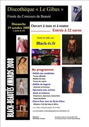 Affiche de Black-Beautés awards 2008