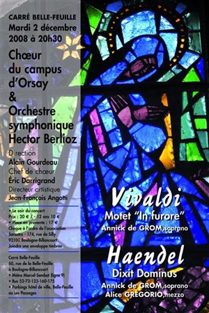 Affiche de Dixit Dominus de Haendel/In Furore de Vivaldi