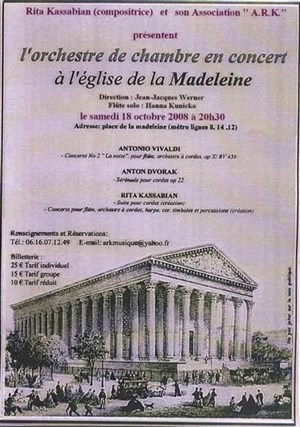 Affiche de Concert exceptionnel à l'église de la Madeleine