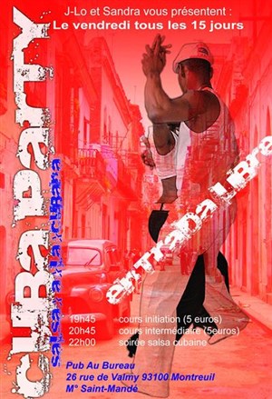 Affiche de Soirees salsa | Au Bureau