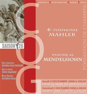 Affiche de Concert Mahler - Mendelssohn | Eglise Sainte Marie des Batignolles