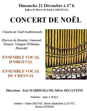 Affiche de Concert de noël Ensemble vocal d'Orgeval & Le Chesnay