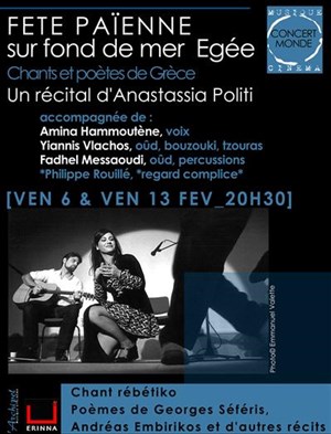 Affiche de Fête païenne sur fond de mer Egée