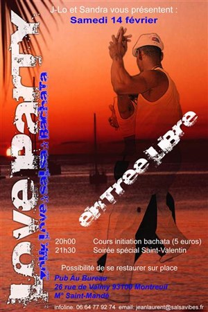 Affiche de Soirée Salsa Saint Valentin