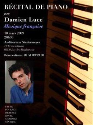 Affiche de Récital de piano par damien luce | Auditorium d'Issy-les-Moulineaux