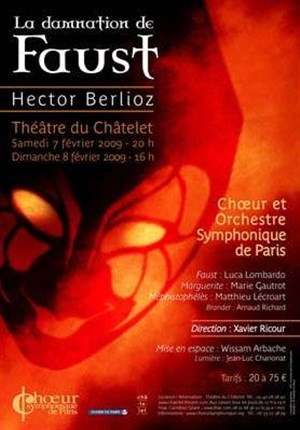 Affiche de La damnation de Faust | Théâtre du Châtelet