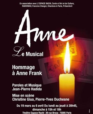 Affiche de Anne le Musical, hommage à Anne Frank