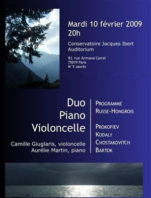 Affiche de Duo Piano Violoncelle | Conservatoire de Musique du 19e