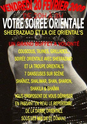 Affiche de Dîner et Soirée Danse Orientale