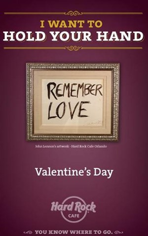 Affiche de Saint Valentin au Hard Rock Cafe